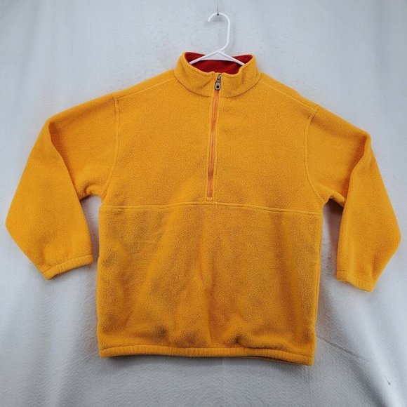 Lands End Sweater Men's Long Sleeve 1/4 Zip Polartec Pullover Yellow Extra Large - Picture 2 of 12